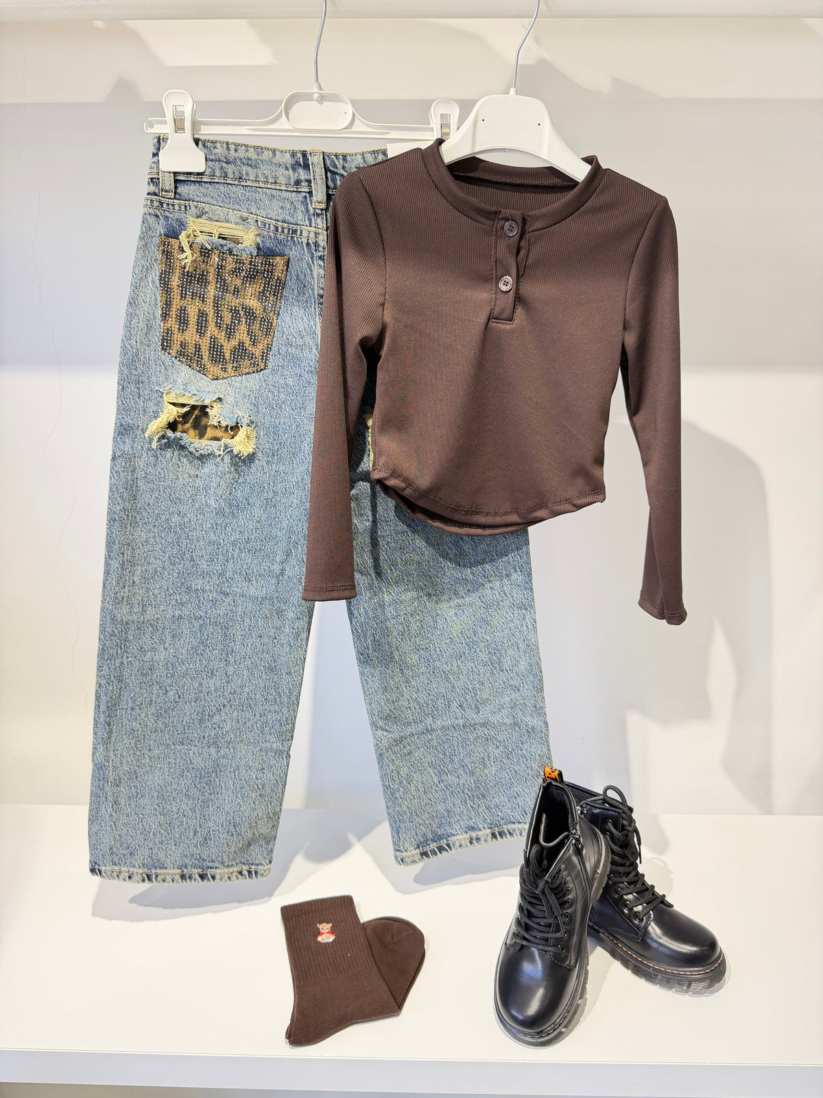Jeans animalier tasca Brown
