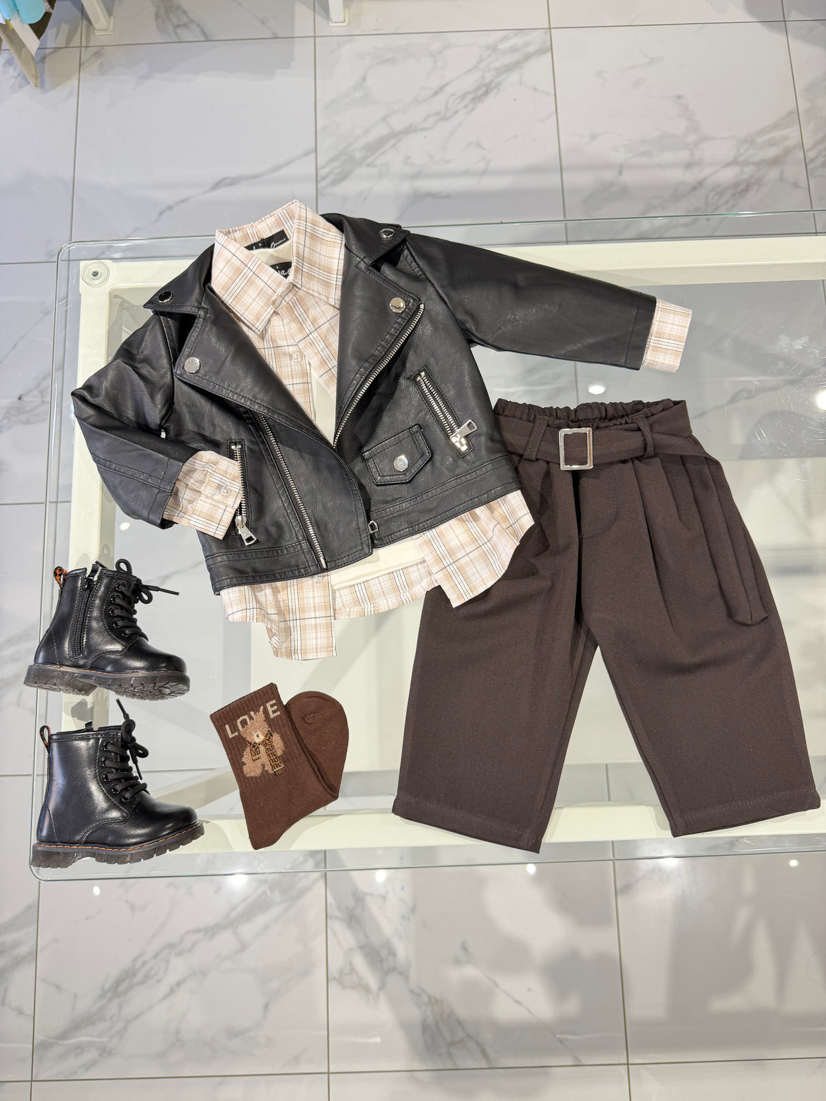 Pantalone con cintura Brown