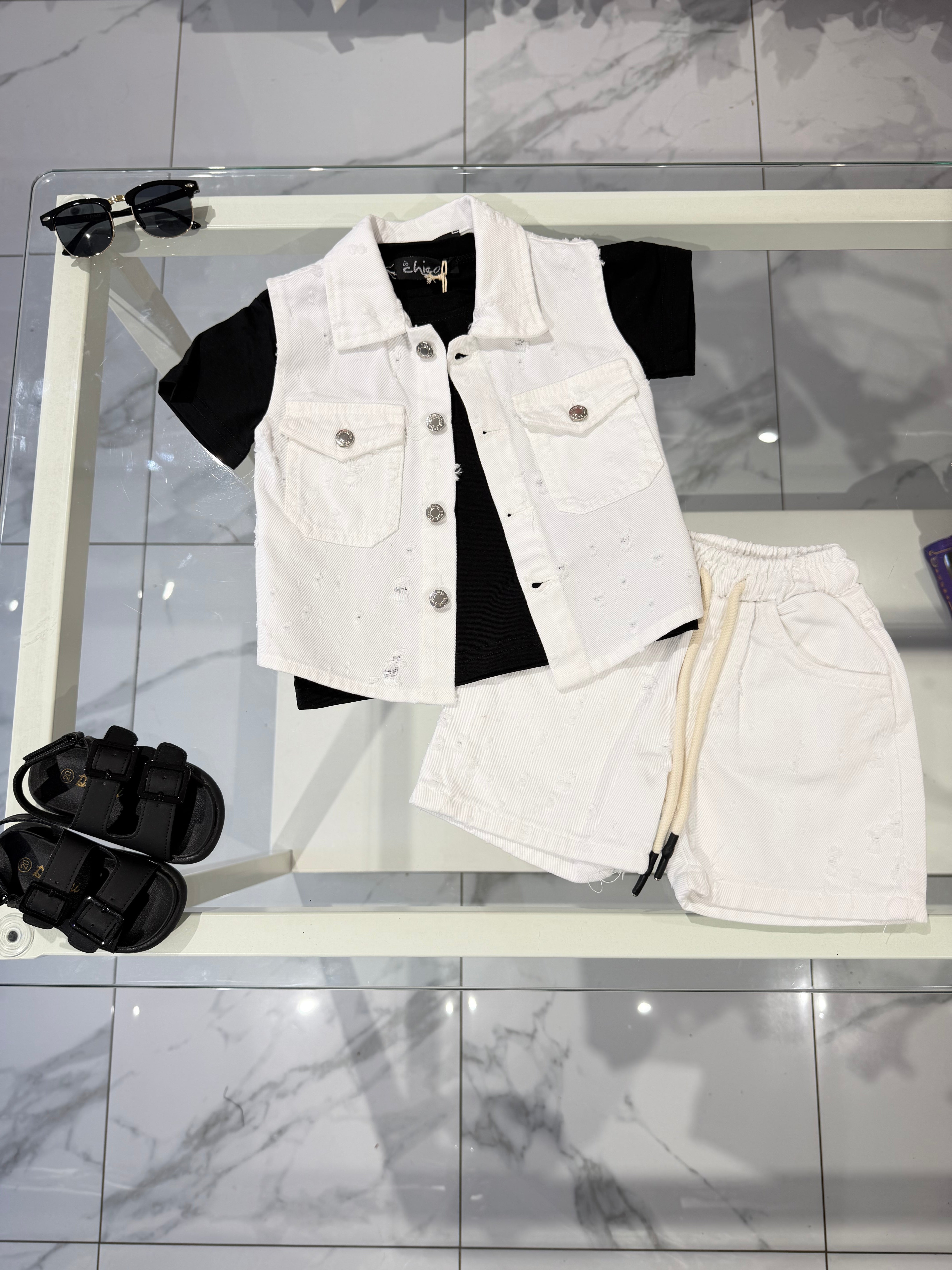 Coordinato Denim white