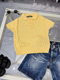 Polo yellow con bottoni