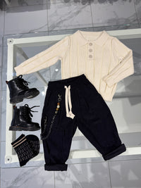 Pantalone costine black