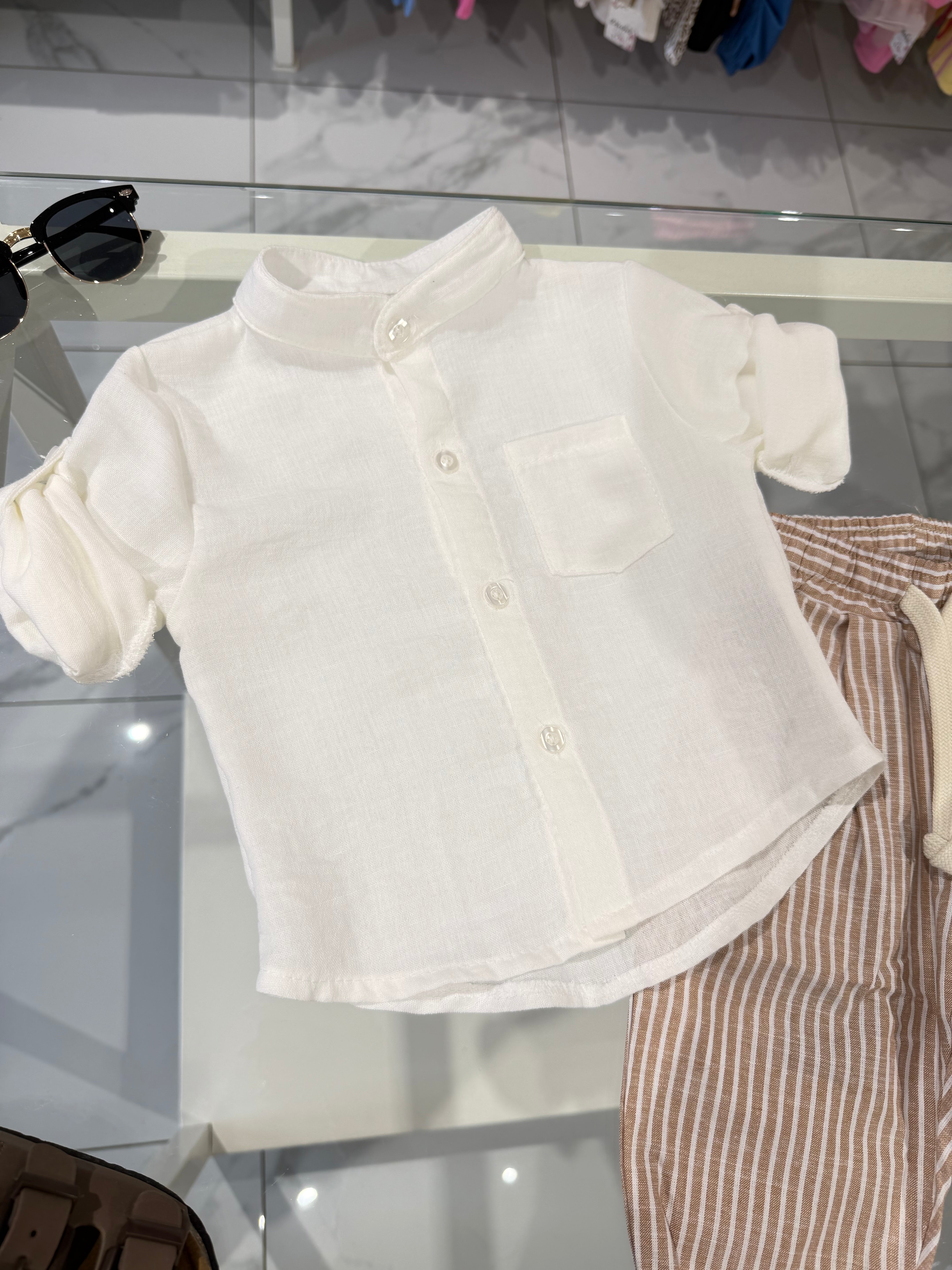 Camicia colletto koreano