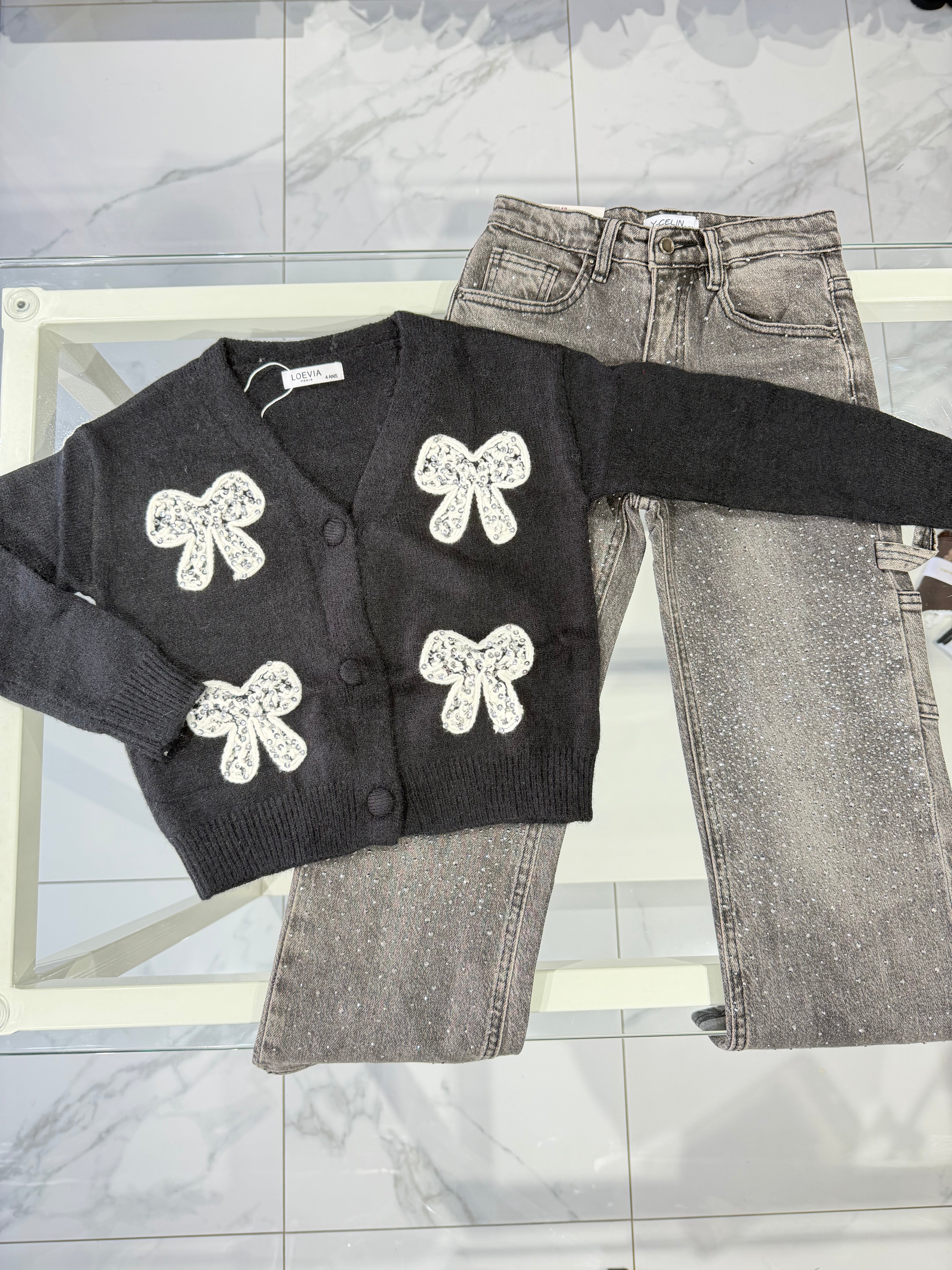 Maglioncino cardigan fiocchi