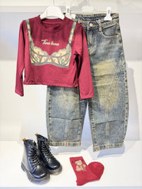 Maglia top bordeaux