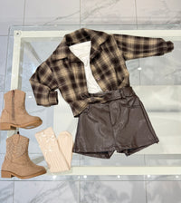 Short gonna ecopelle
