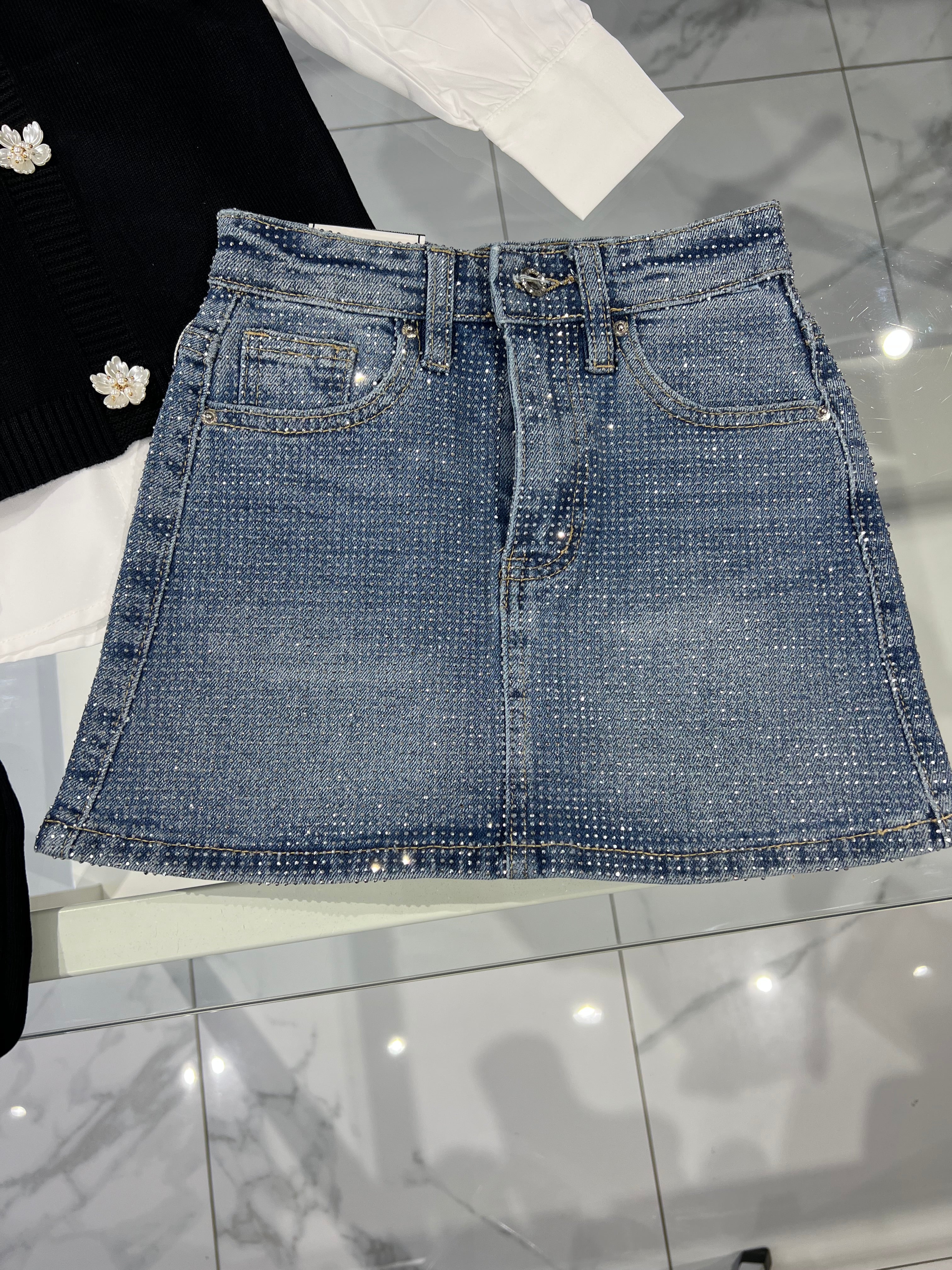Gonna jeans diamond