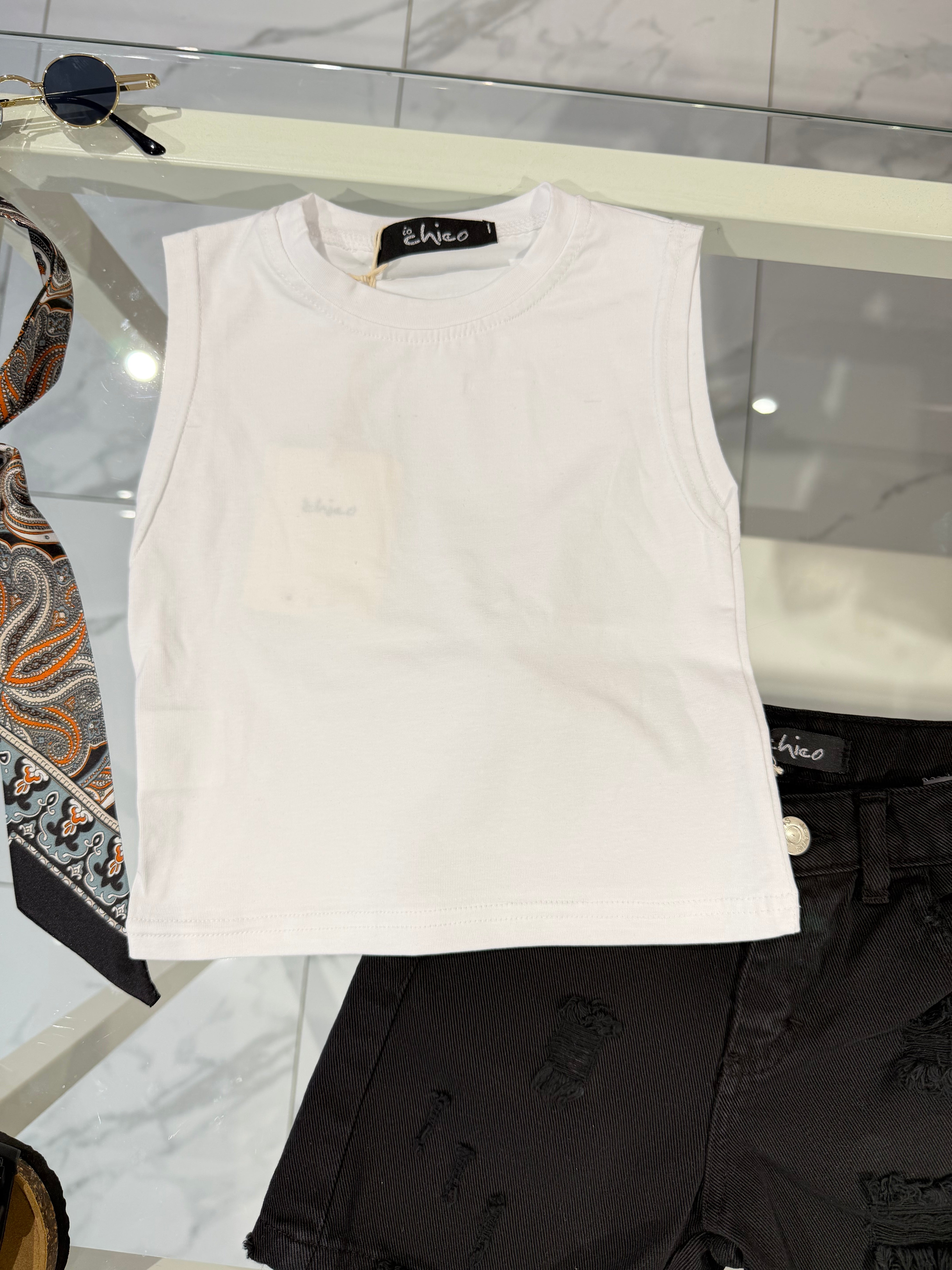 T-shirt smanicata white