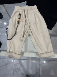 Pantalone costine panna