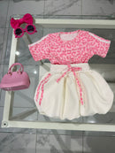 Coordinato animalier rosa