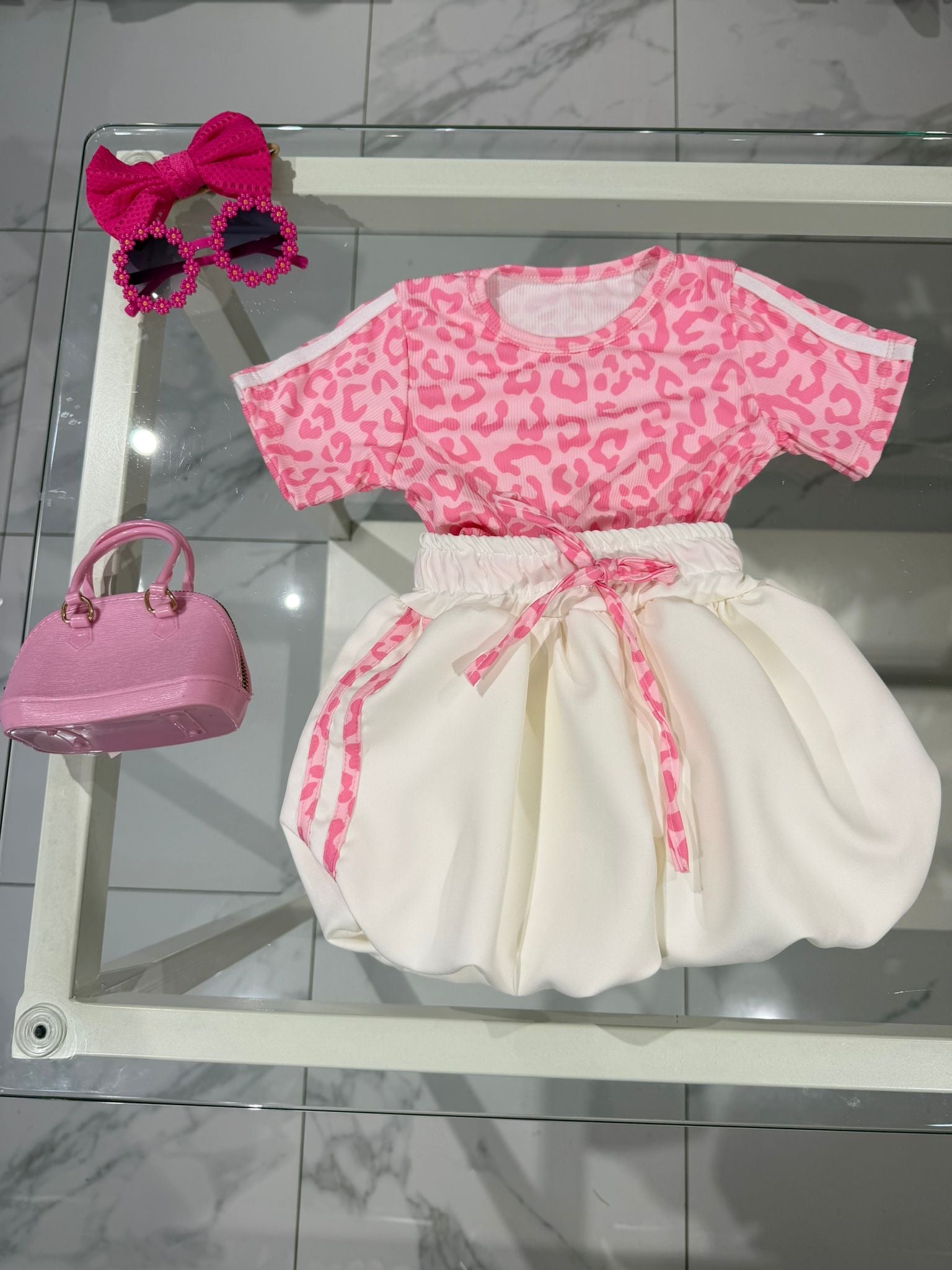 Coordinato animalier rosa