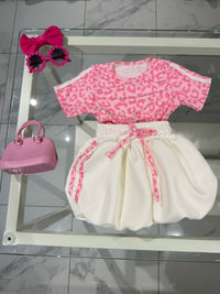 Coordinato animalier rosa