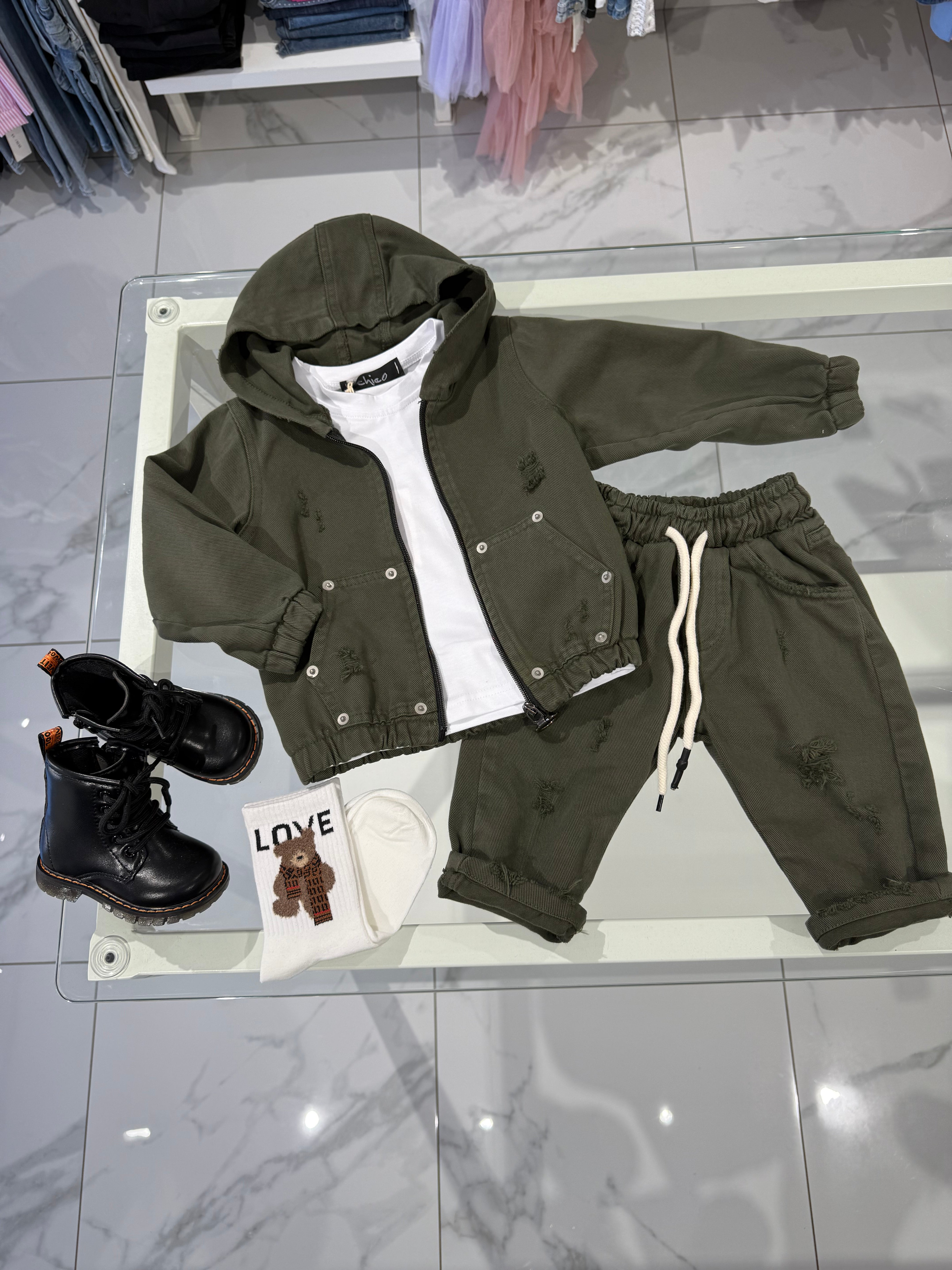 Coordinato denim Military