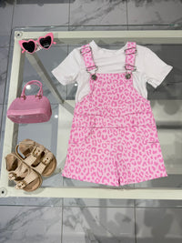 Salopette animalier + t-shirt