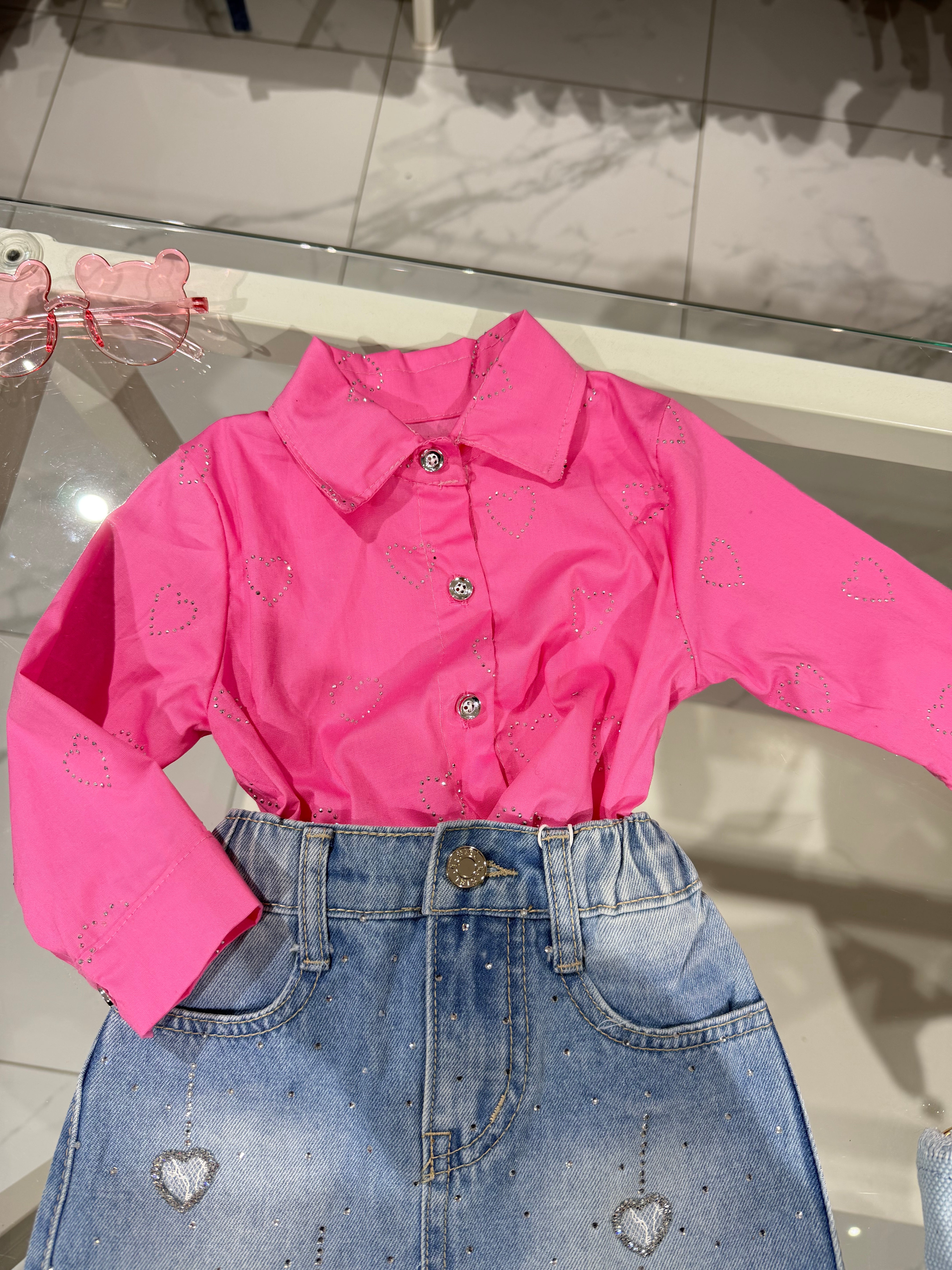 Camicia cuori diamond