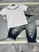 Jeans bicolore