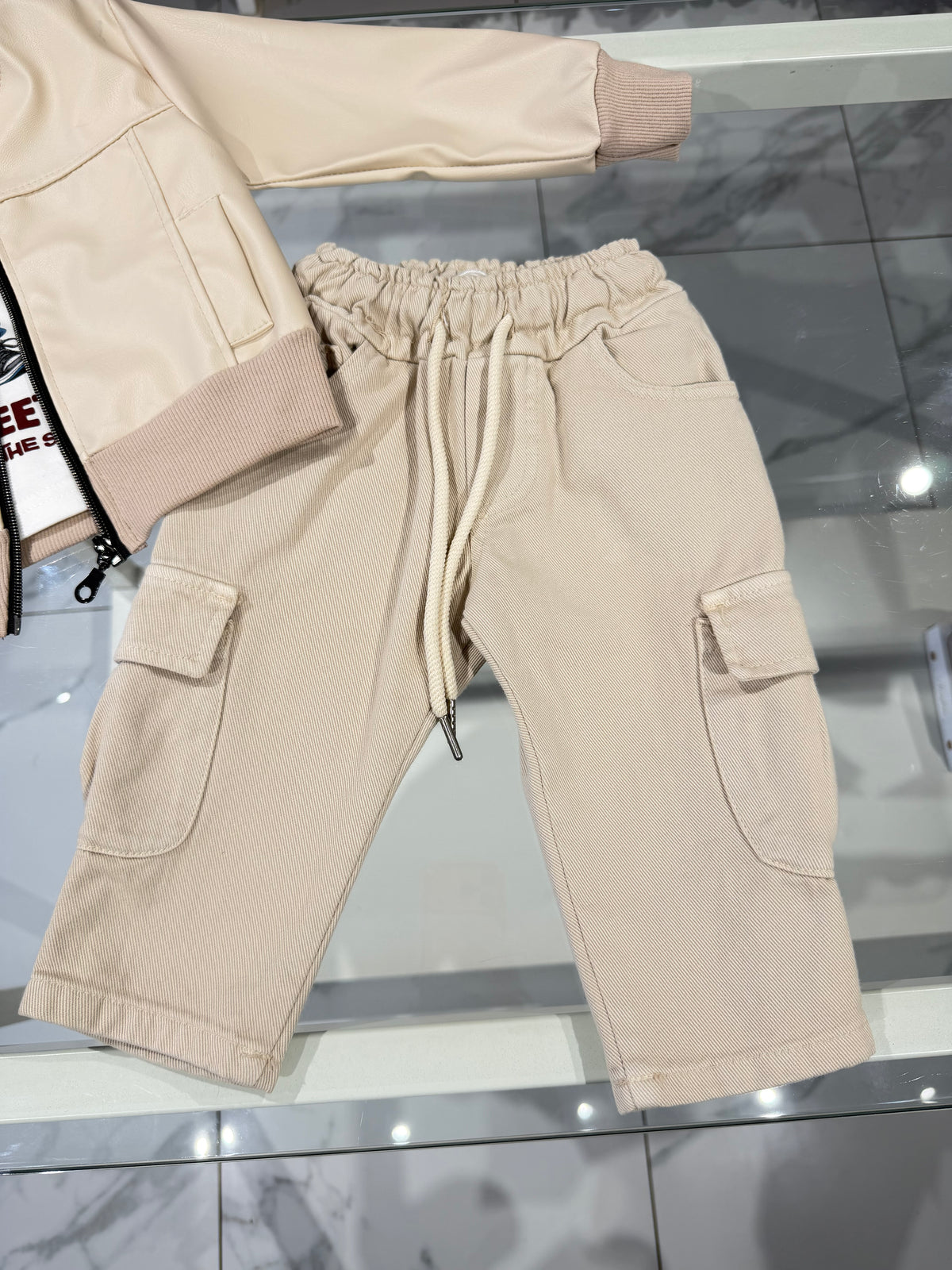 Jeans cargo beige