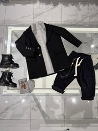 Maglioncino trecce grigio