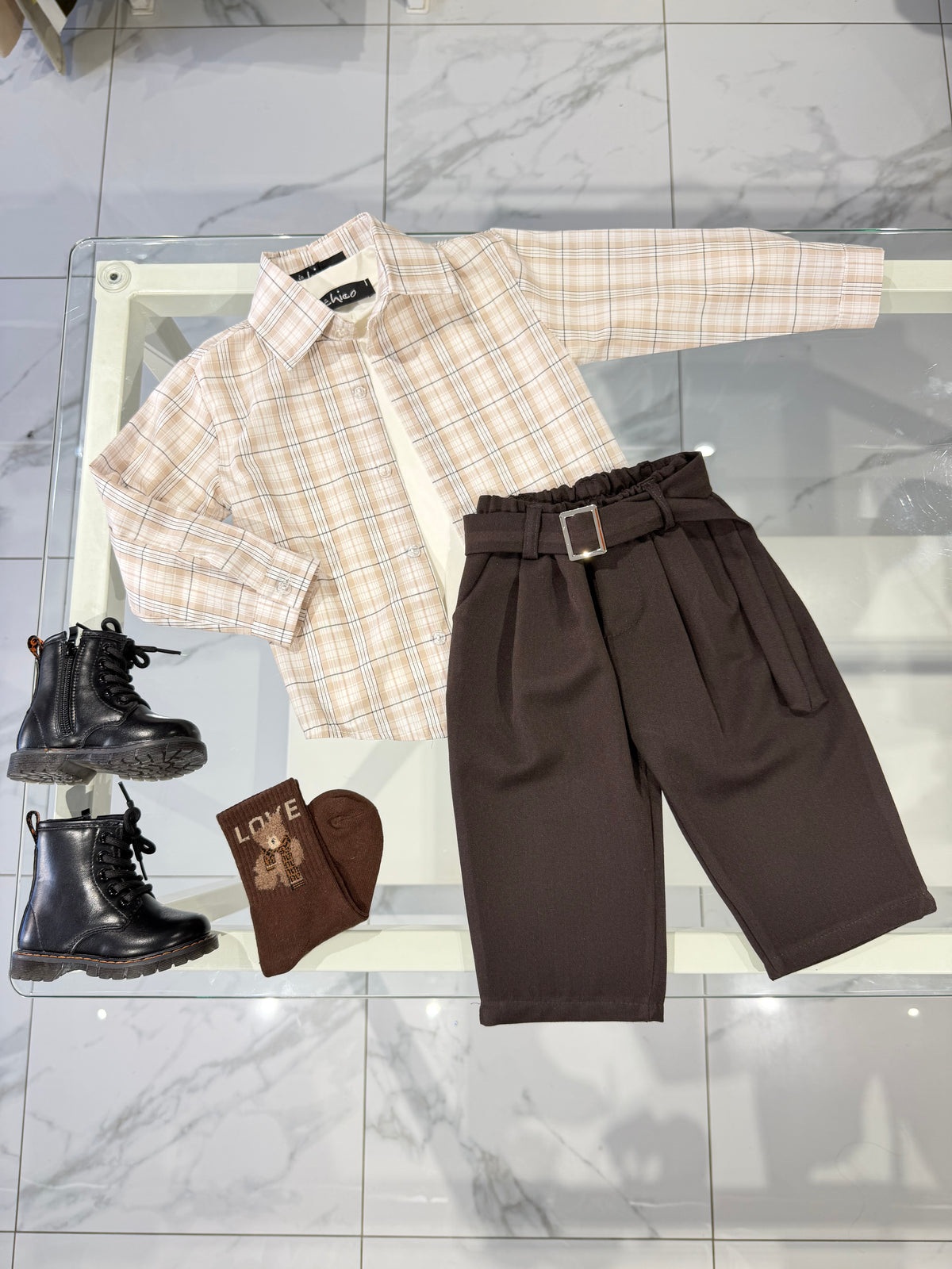 Pantalone con cintura Brown