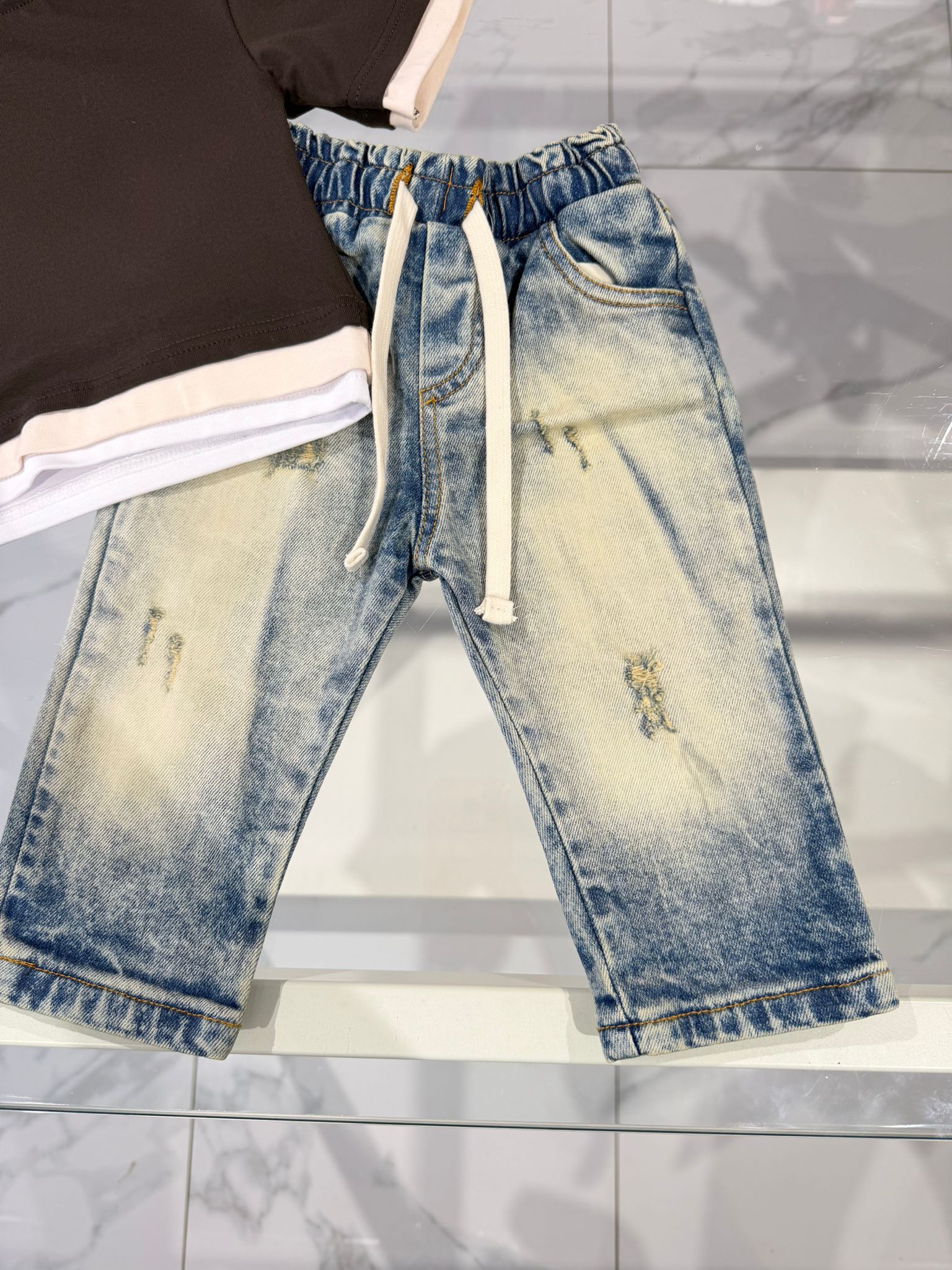 Jeans sfumato sabbia