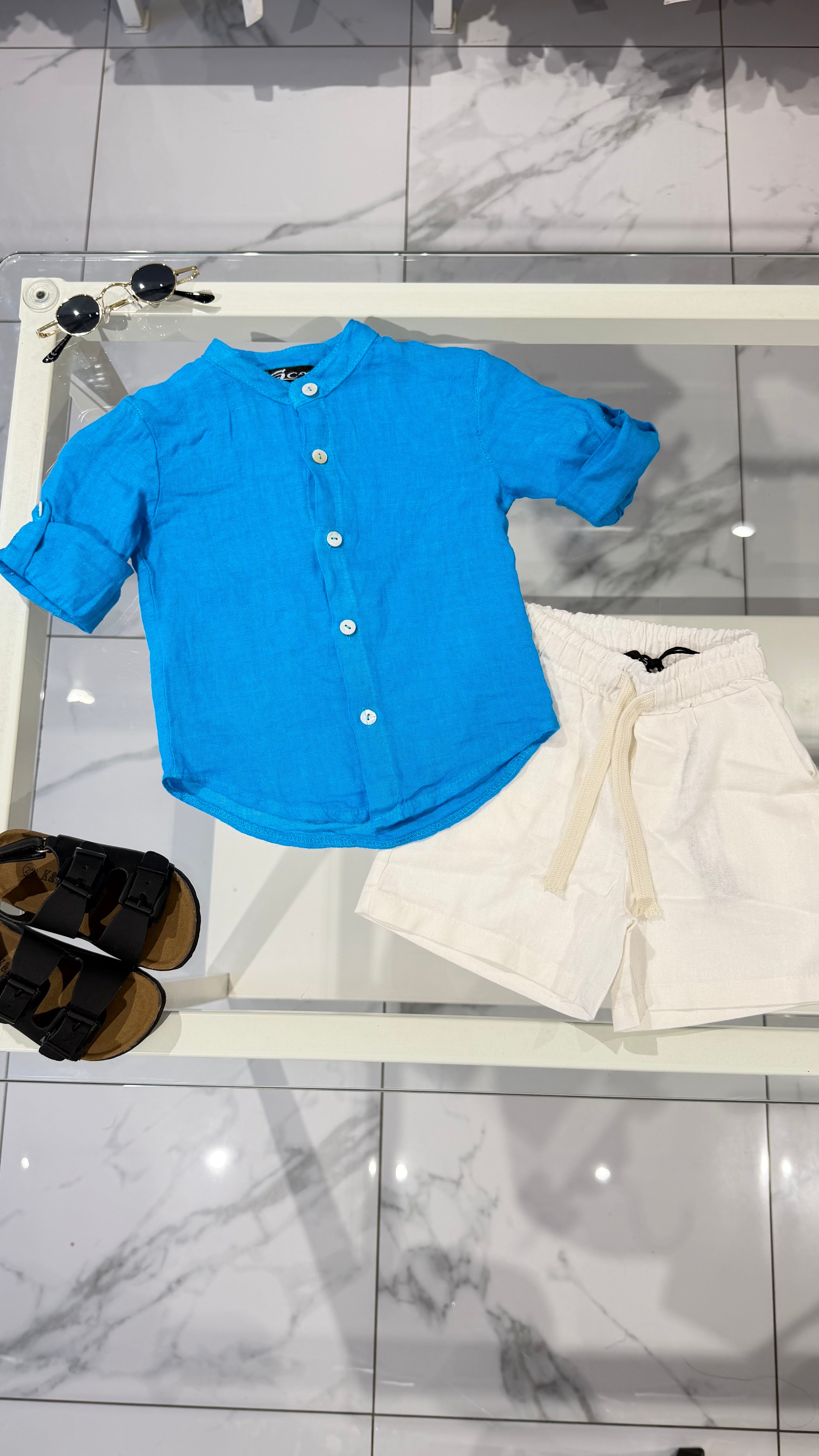 Camicia Lino azzurra