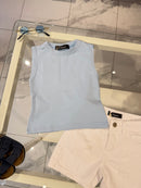 T-shirt smanicata cielo