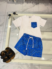 Costume + t-shirt blu