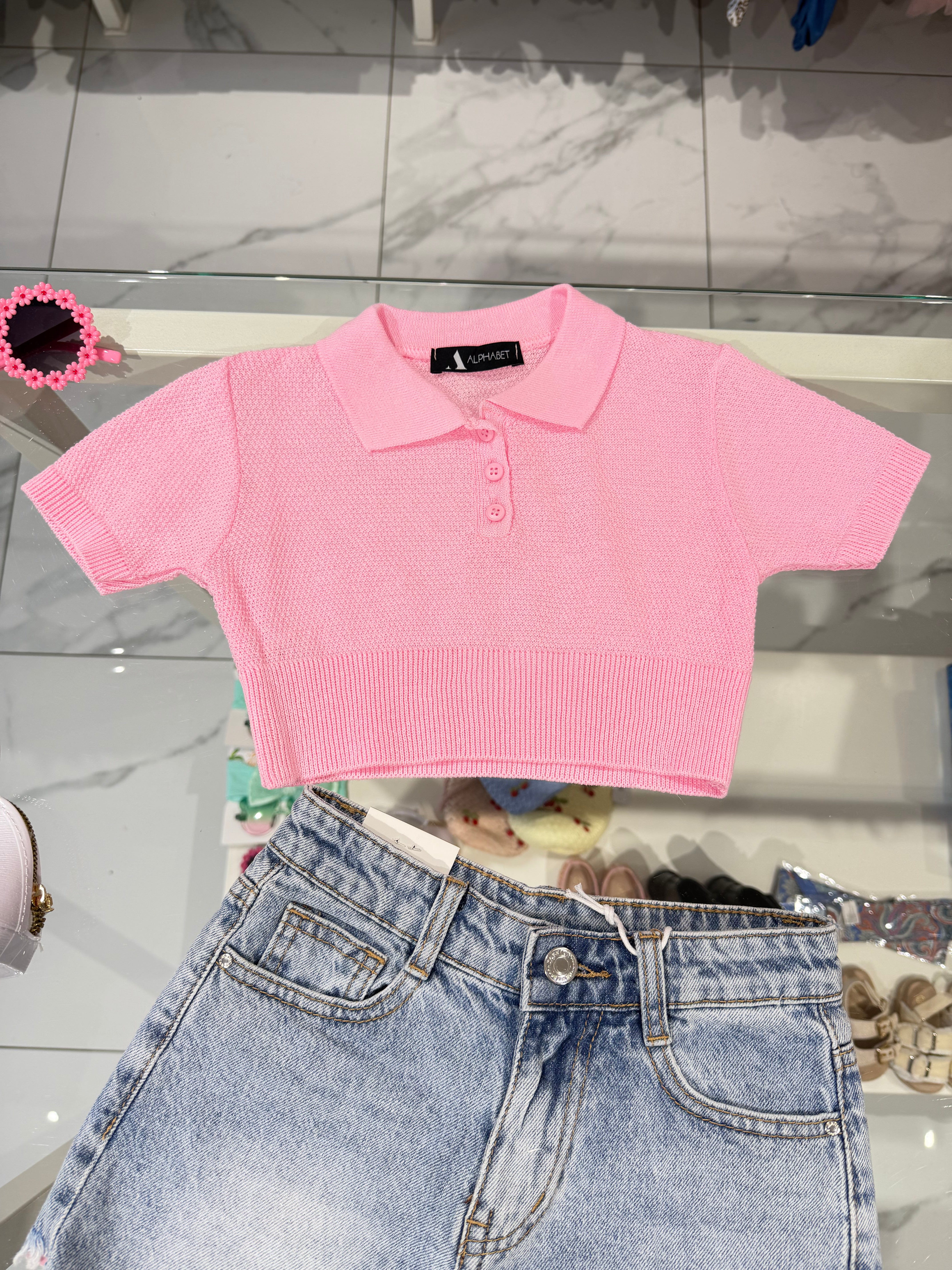 Maglia filo crop