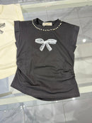 T-shirt fiocco black and white