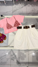 Bermuda white con cintura