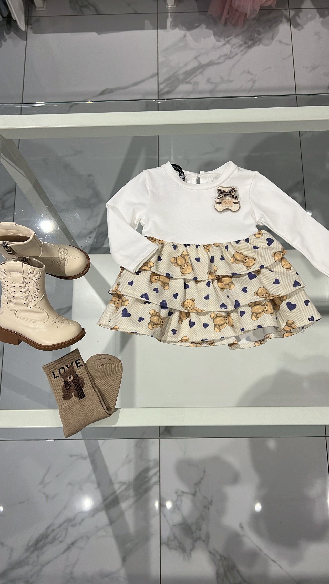 Vestitino Teddy cuori Lilla