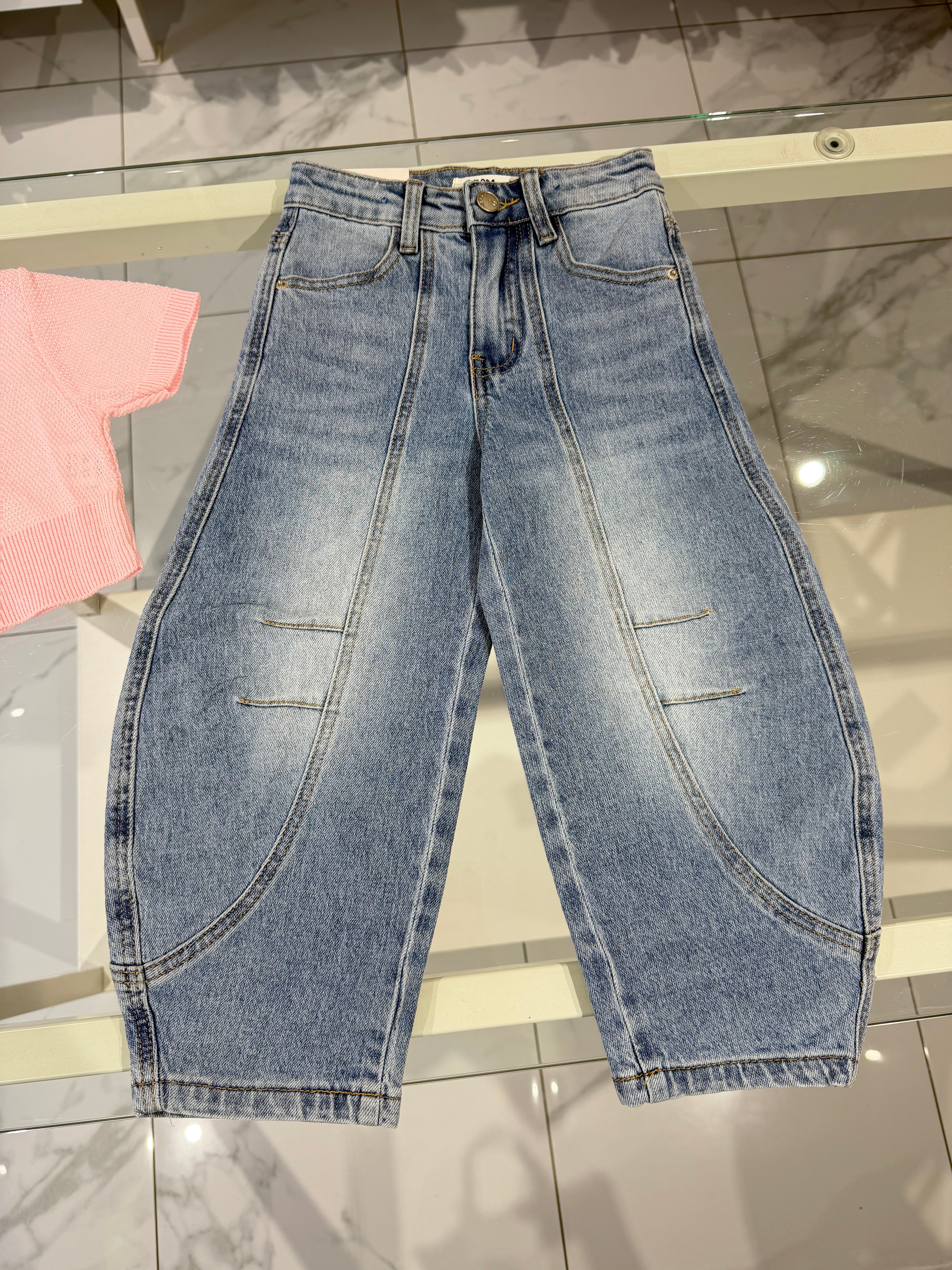 Jeans tasca rosa