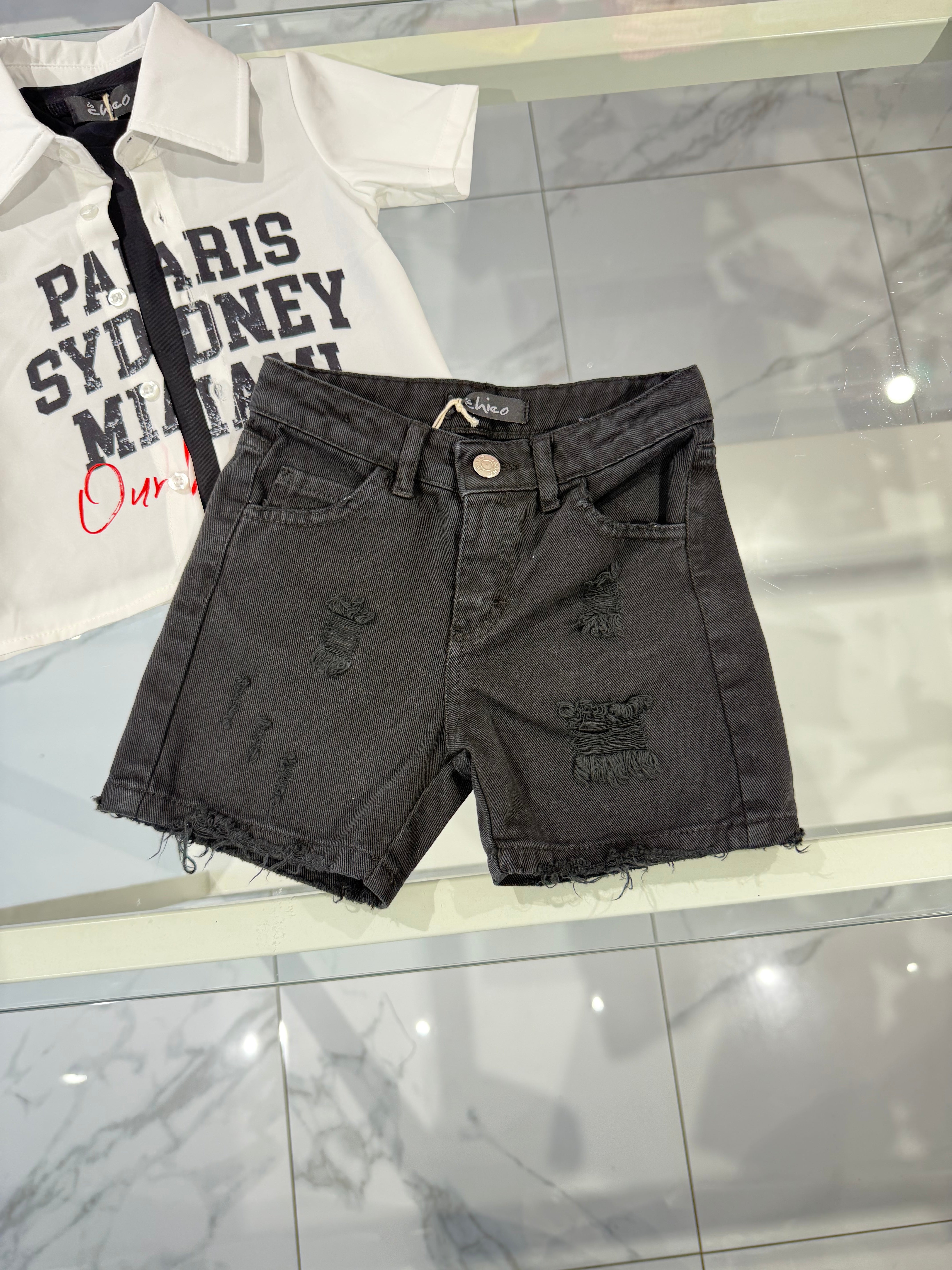 Bermuda jeans black