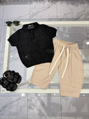 Polo black con bottoni