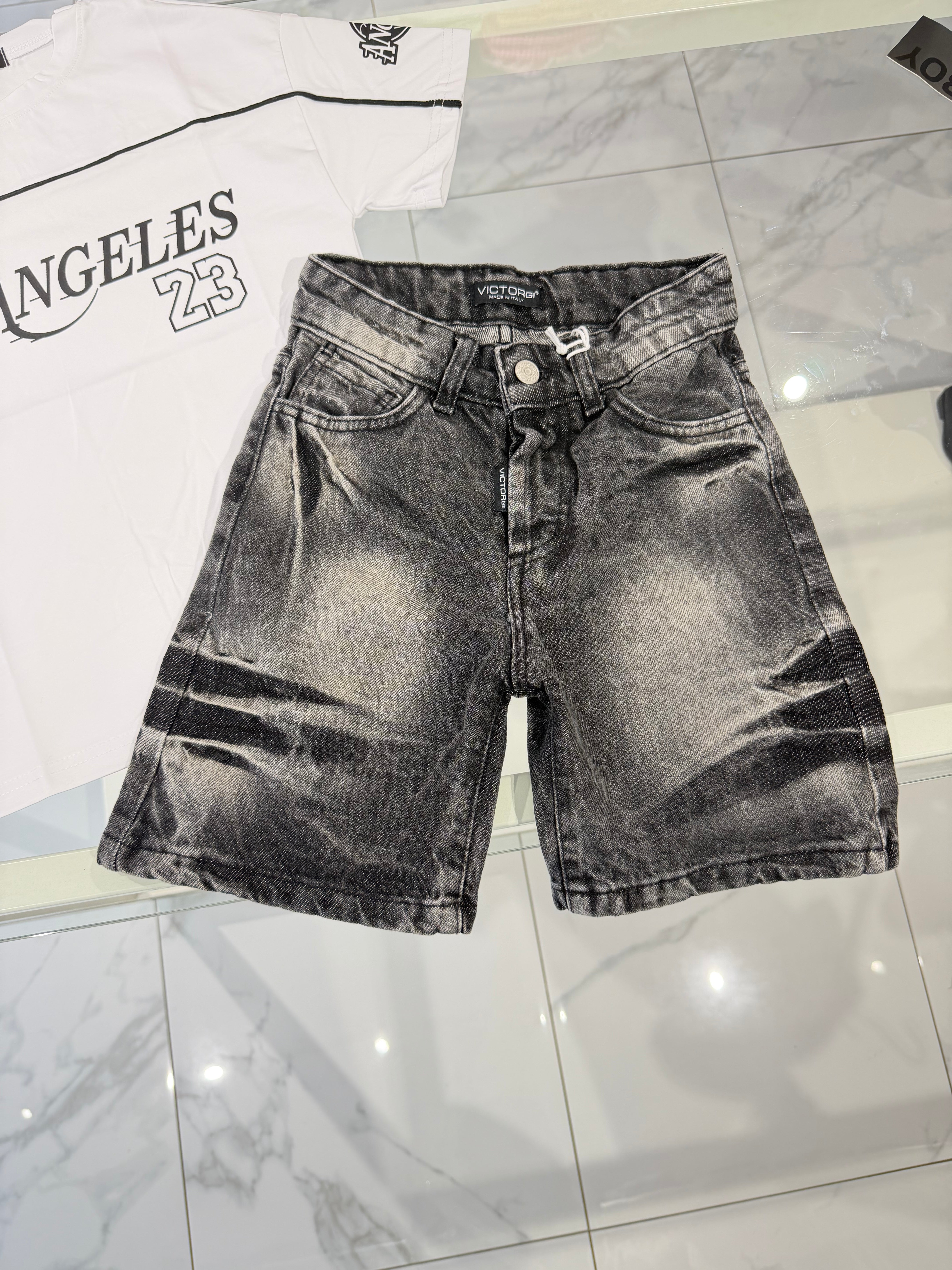 Bermuda jeans nero