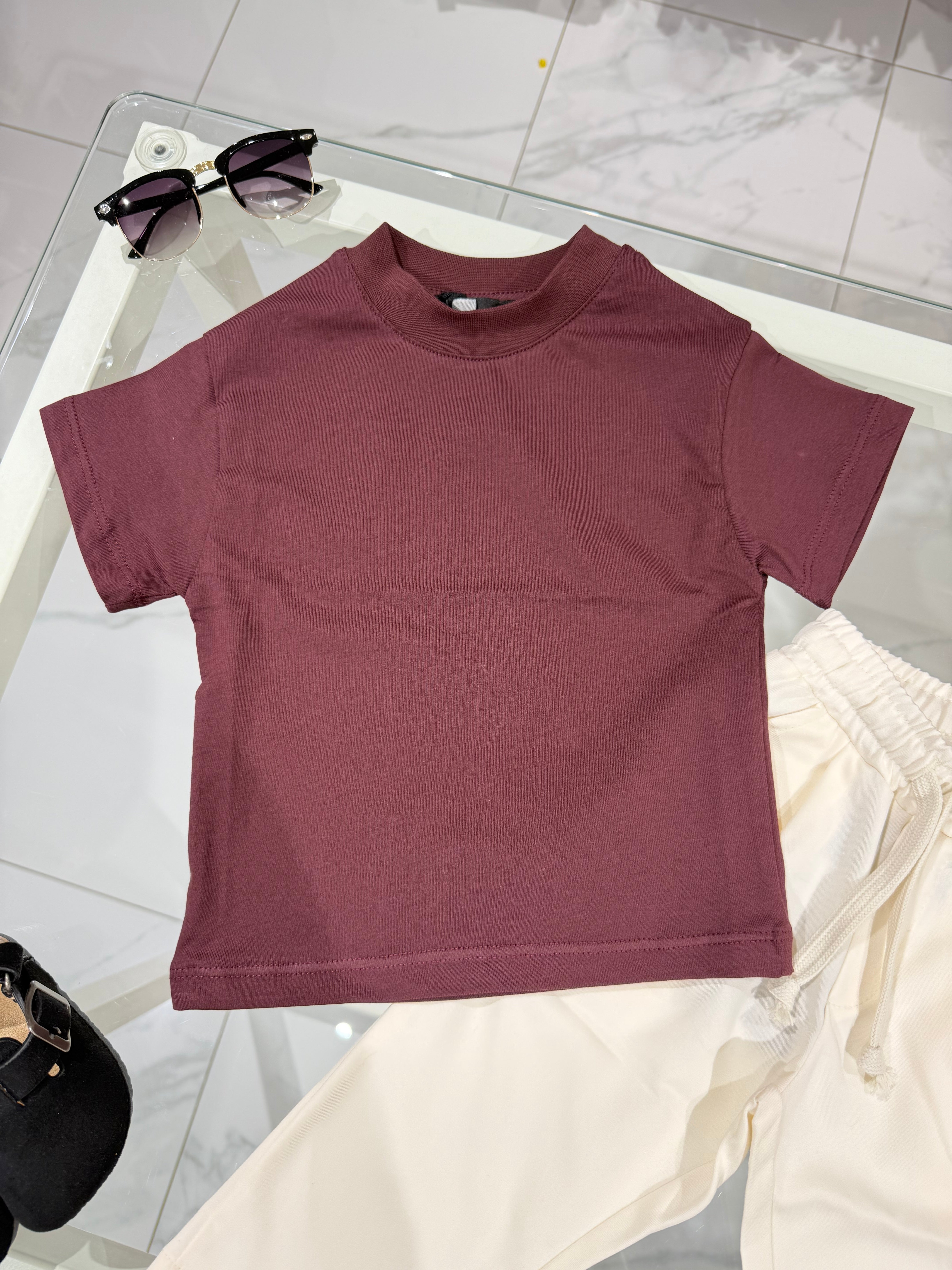 T shirt basic bordeaux premium
