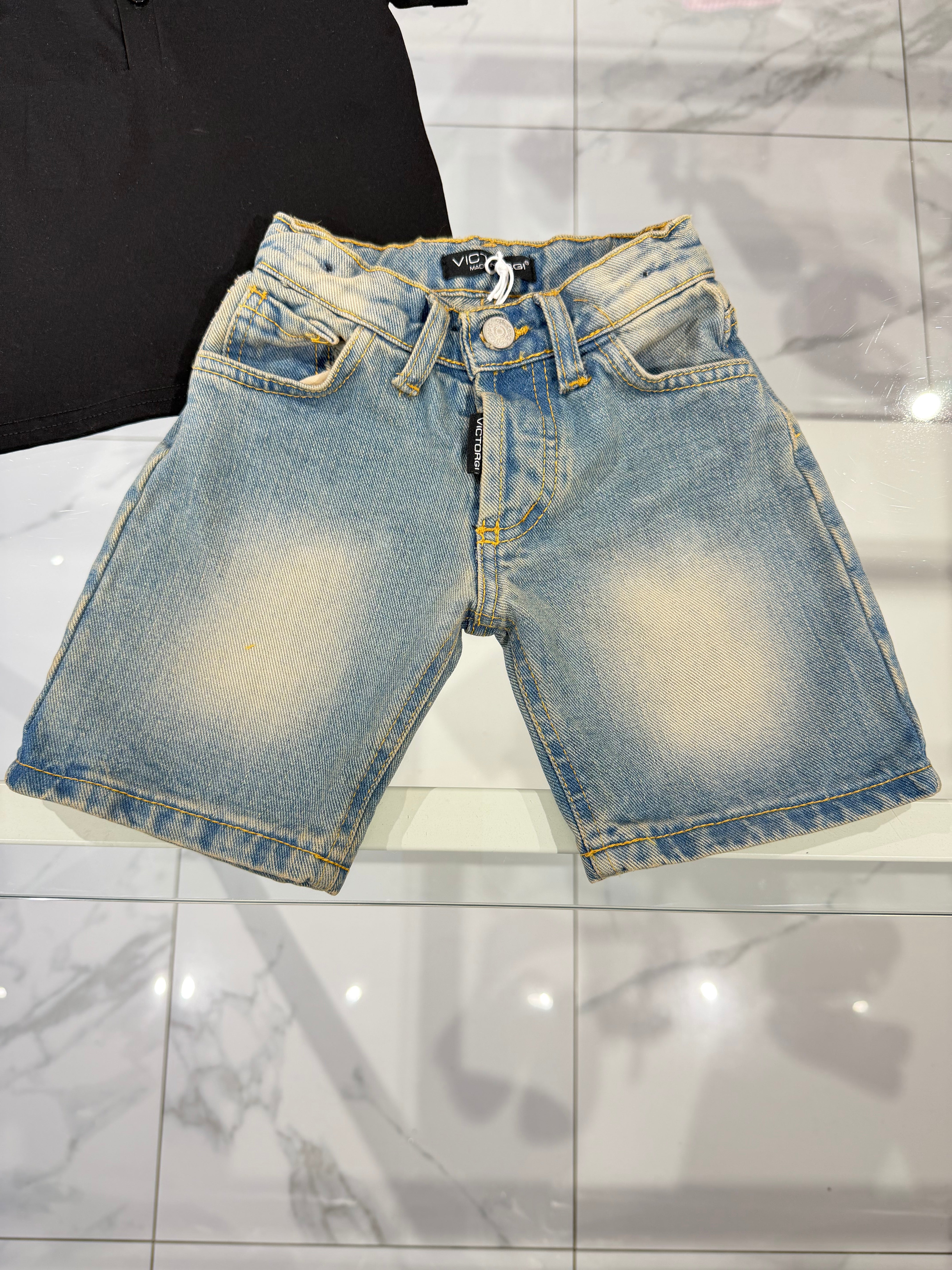 Bermuda jeans beige