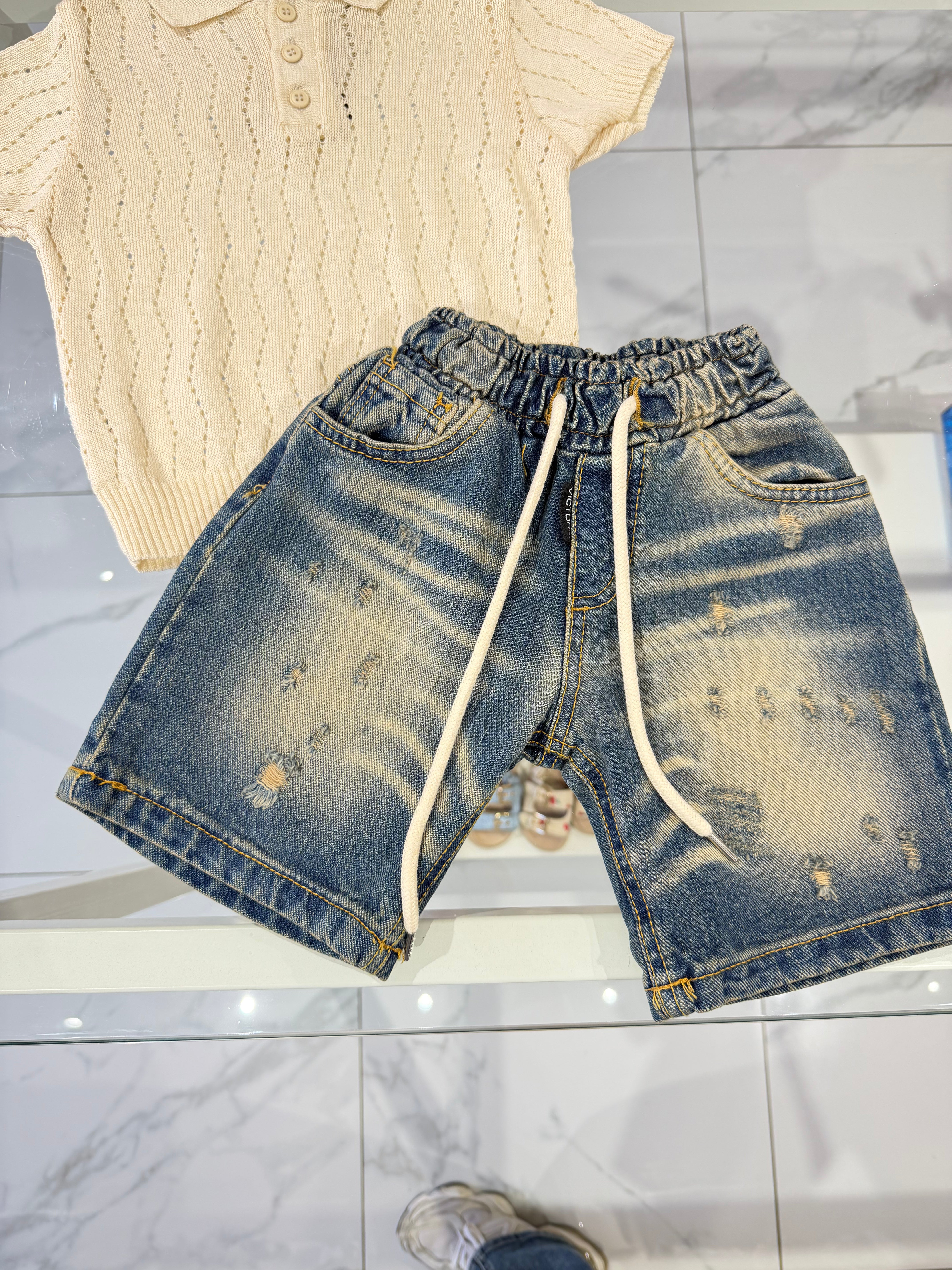 Bermuda jeans sabbia