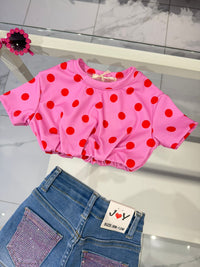 T-shirt pois fucsia