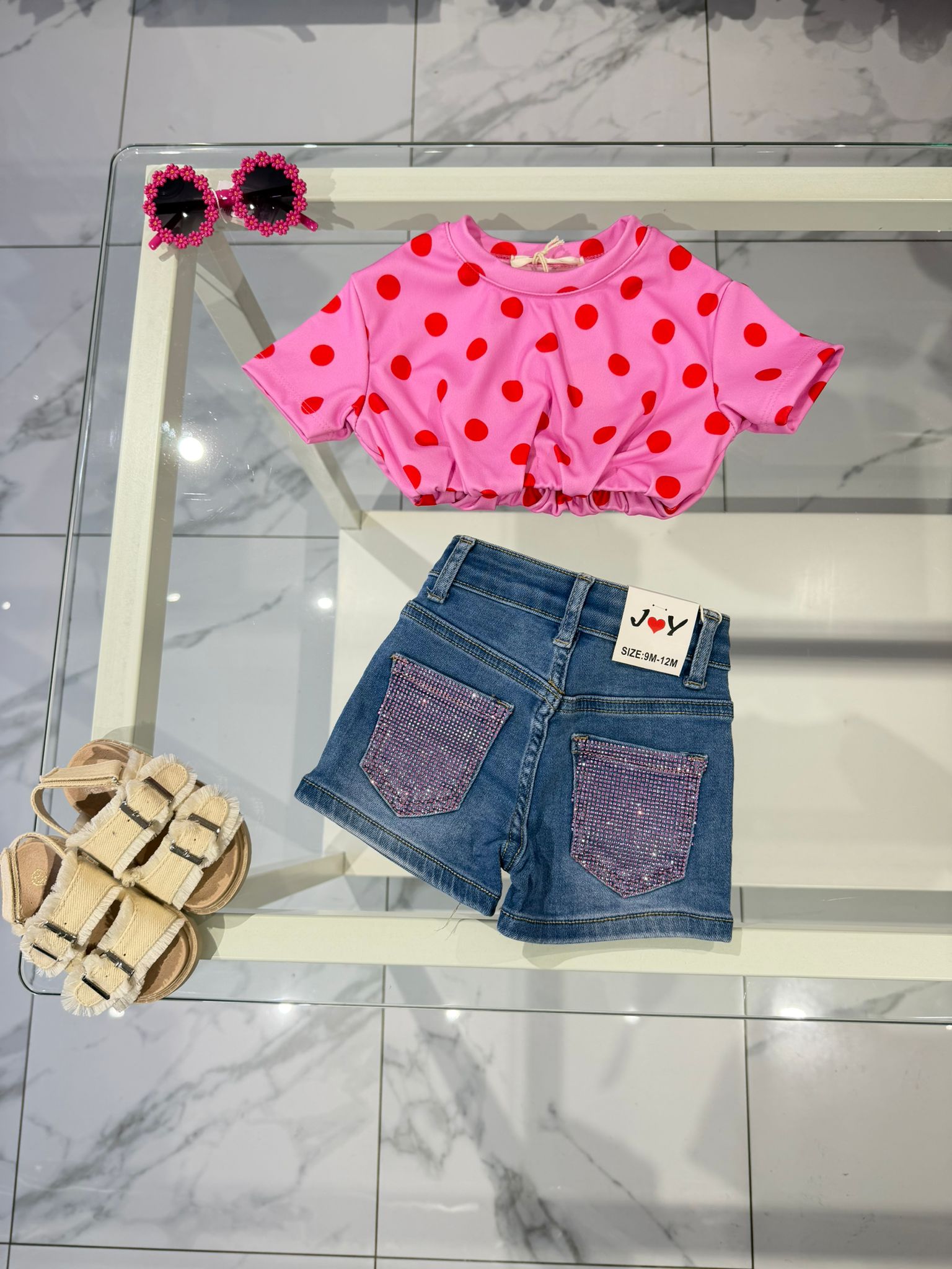 T-shirt pois fucsia